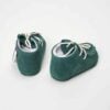 Mocasini Botez Bebelus Piele Intoarsa Verde