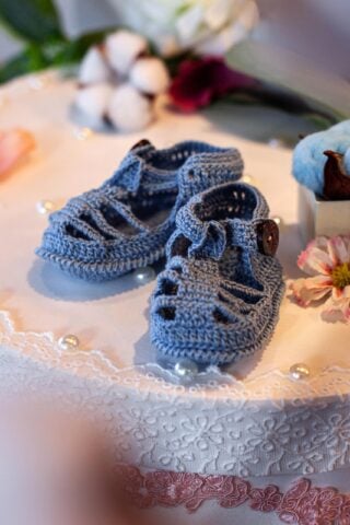 Săndăluțe croșetate Băieți - bleu