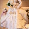 Set Complet Botez Fete Rochie Cu Muselina Cu Capa Foana369
