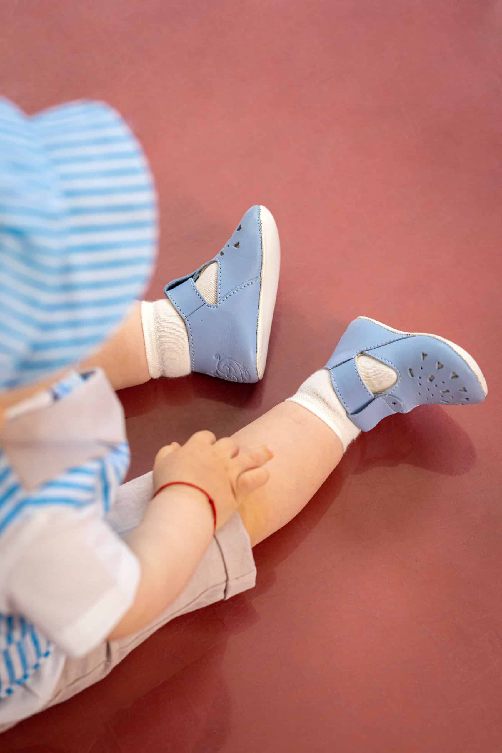 Pantofi T-bar din piele naturală - bleu 😊 3 Pantofi T-bar din piele naturală - bleu 😊 - imagine 3