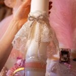 Lumânare botez A8 - roz - Yvette