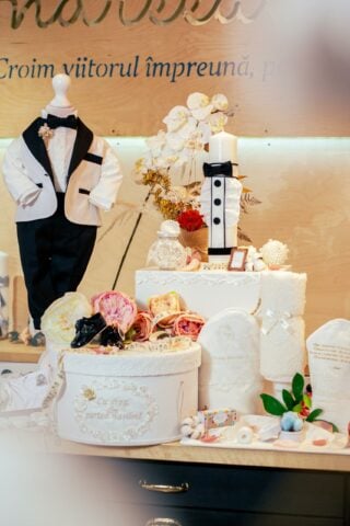 Set complet botez (trusou) - Karl - Smoking cu guler șal