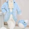 Costum De Botez Catifea Cu Redingota Fabrizio Bleu