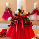 Lumânare botez A10 - Eniko - roșu