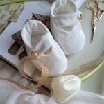 Botoșei catifea handmade - ivoire