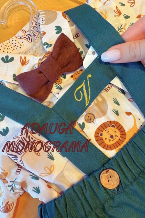 Costum Jungle - verde - mânecă scurtă - imagine 2