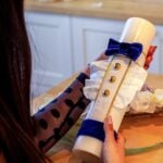 Lumânare botez A9 - jabou albastru