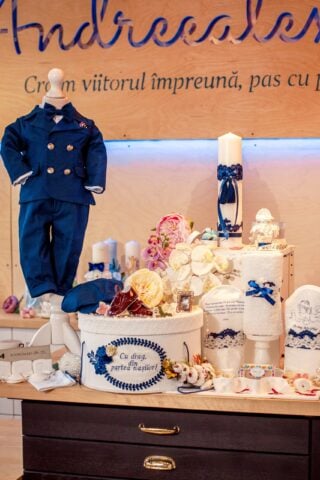 Set complet botez (trusou) - Felix - bleumarin
