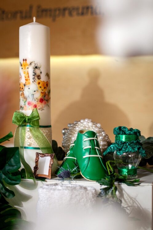Set complet botez (trusou) - tematică Jungle - verde - mânecă lungă - imagine 8