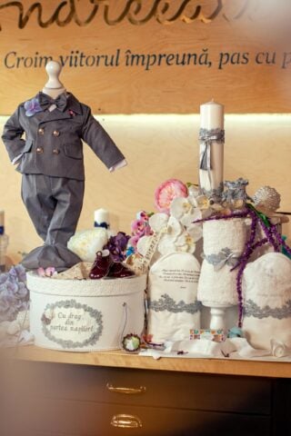 Set complet botez (trusou) - Felix - gri