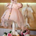 Rochiță Romanița - roz (mânecă scurtă)