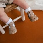 Pantofi T-bar din piele naturală - bej