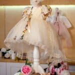 Rochiță Romanița - șampanie (mânecă scurtă)