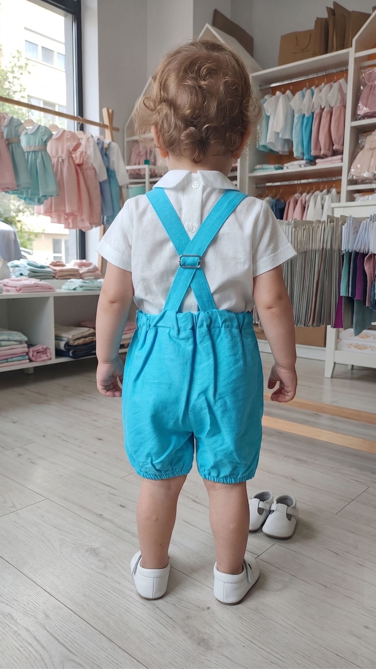 Set Robin - azur 3 Costum De Botez Baieti Robin Botez Vara Brobin Bleu
