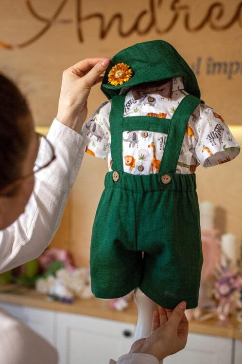 Costum Jungle - verde - mânecă scurtă - imagine 6