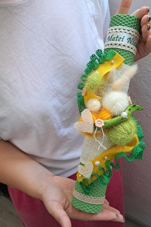 Lumânare A12 Cotton Candy - ceară naturală verde mentă - imagine 4