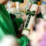 Lumânare botez A4 – Jules – Verde