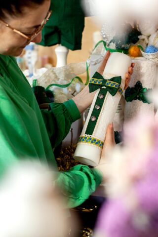 Lumânare botez A4 – Jules – Verde