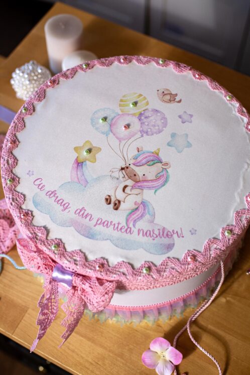 Cufăr botez - tematică Unicorn - imagine 5