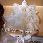 Rochiță Claire - volane vintage - ivoire - mânecă scurtă