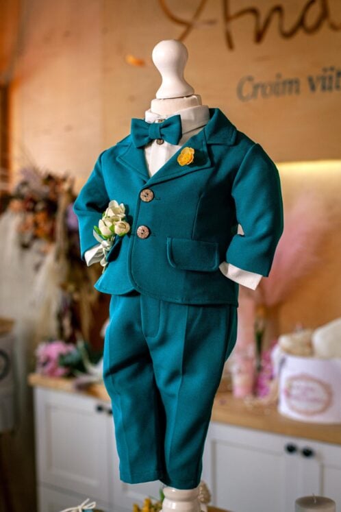 Costum Iacob - verde smarald - imagine 5