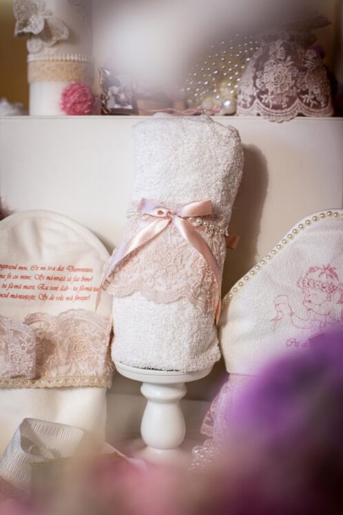 Set complet botez (trusou) - Claire - roz - mânecă 3/4 - imagine 10