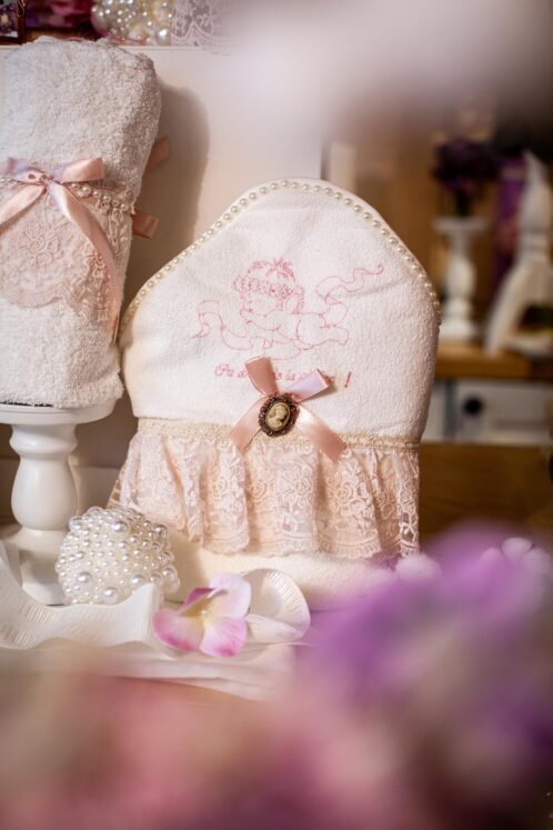 Set complet botez (trusou) - Claire - roz - mânecă 3/4 - imagine 9