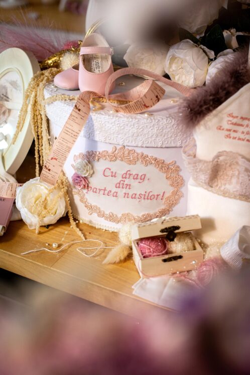 Set complet botez (trusou) - Claire - roz - mânecă 3/4 - imagine 12