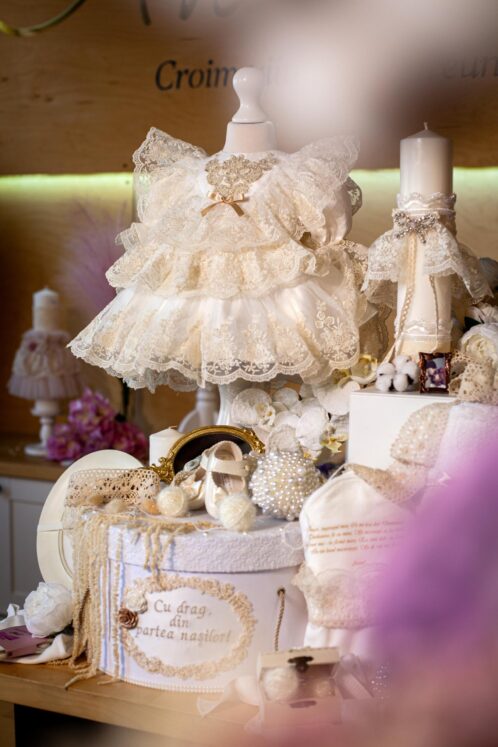 Set complet botez (trusou) - Claire - ivoire - mânecă 3/4 - imagine 12