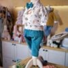 Costum Cu Salopeta Botez Raiat Imprimat Bmihai369