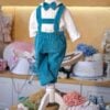 Costum Cu Salopeta Botez Raiat Imprimat Bmihai369