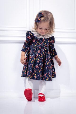 Rochiță Thea - bleumarin cu imprimeu floral
