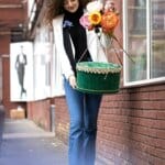 Cufăr botez catifea - verde