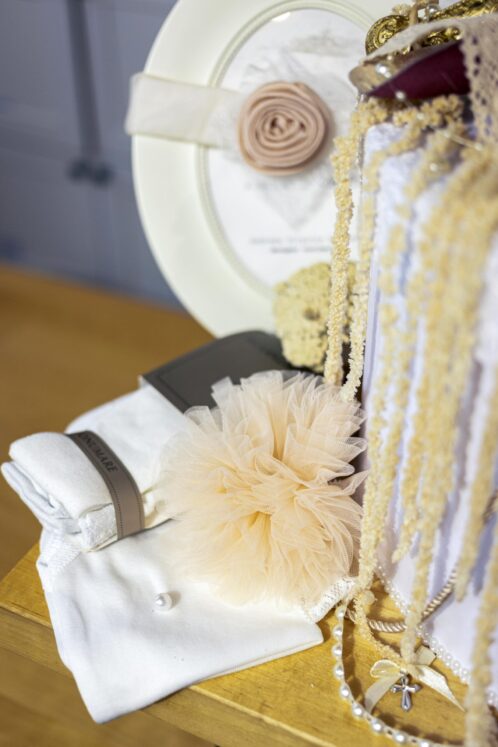 Set complet botez (trusou) - Cozette cu capă Floare - imagine 12