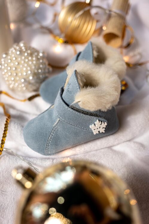 Pantof ghetuță X-MAS - Bleu - imagine 2