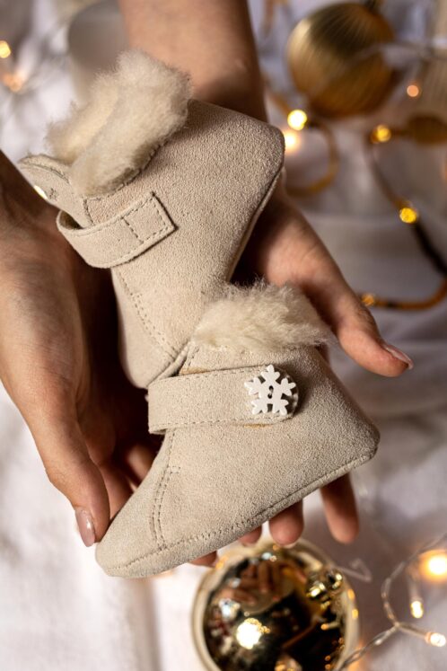 Pantof ghetuță X-MAS - Bej