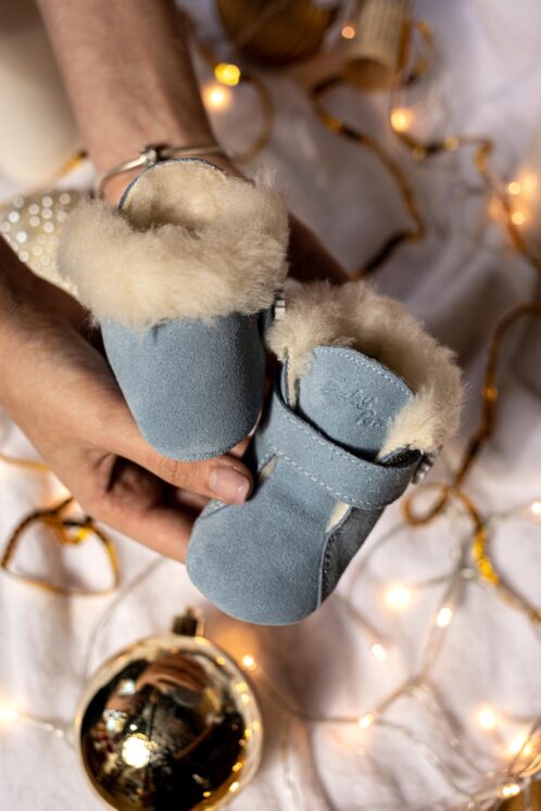 Pantof ghetuță X-MAS - Bleu - imagine 4