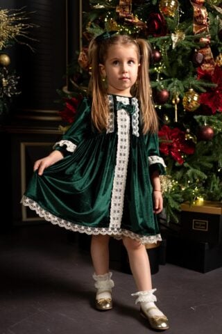 Rochiță Leonor - verde (1-4 ani)