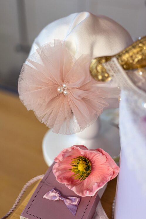 Set complet botez (trusou) - Margueritte și Capă roz vintage - imagine 9