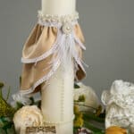 Lumânare botez A15 - Clarissa - bej