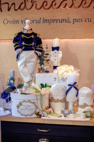 Set complet botez (trusou) - Nikolai - bleumarin