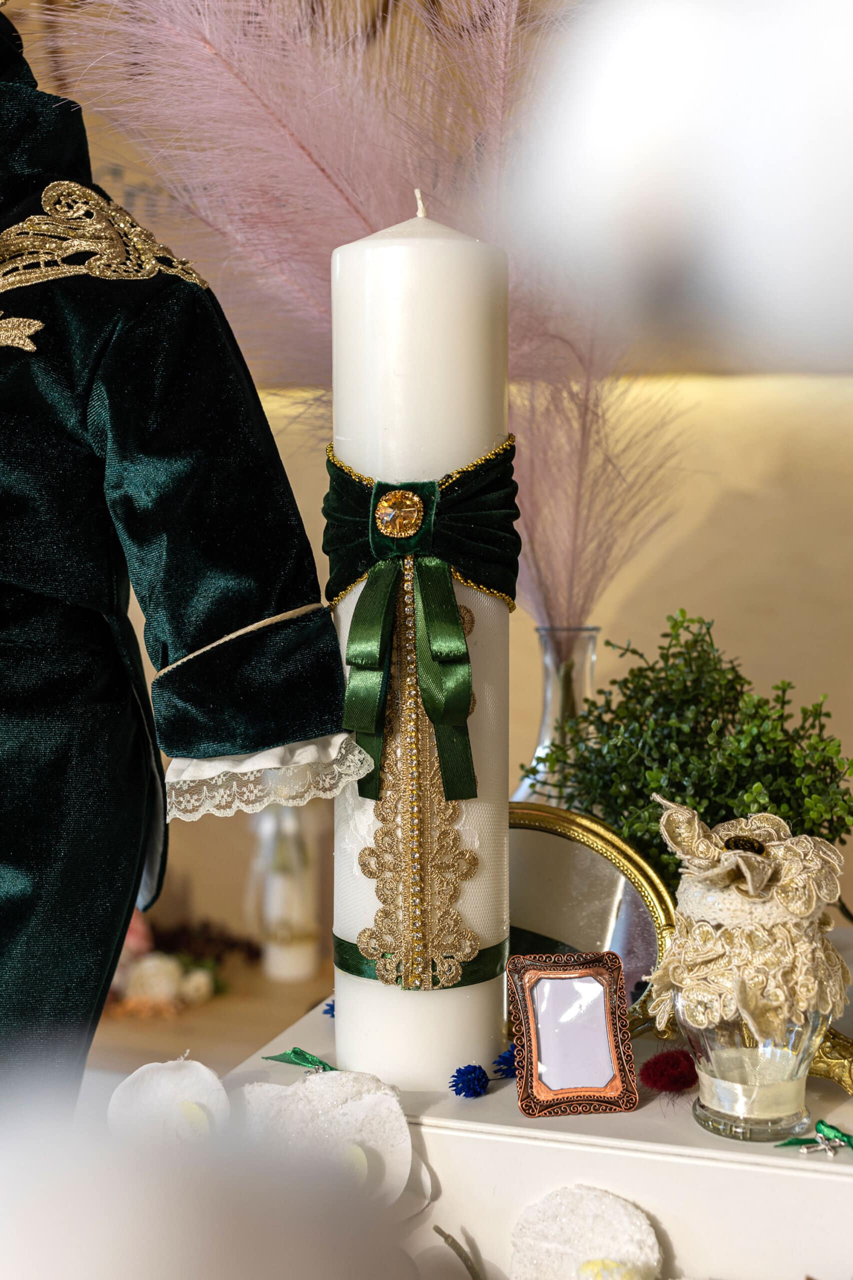 Set complet botez (trusou) - Roberto - verde 3 Set complet botez (trusou) - Roberto - verde - imagine 3