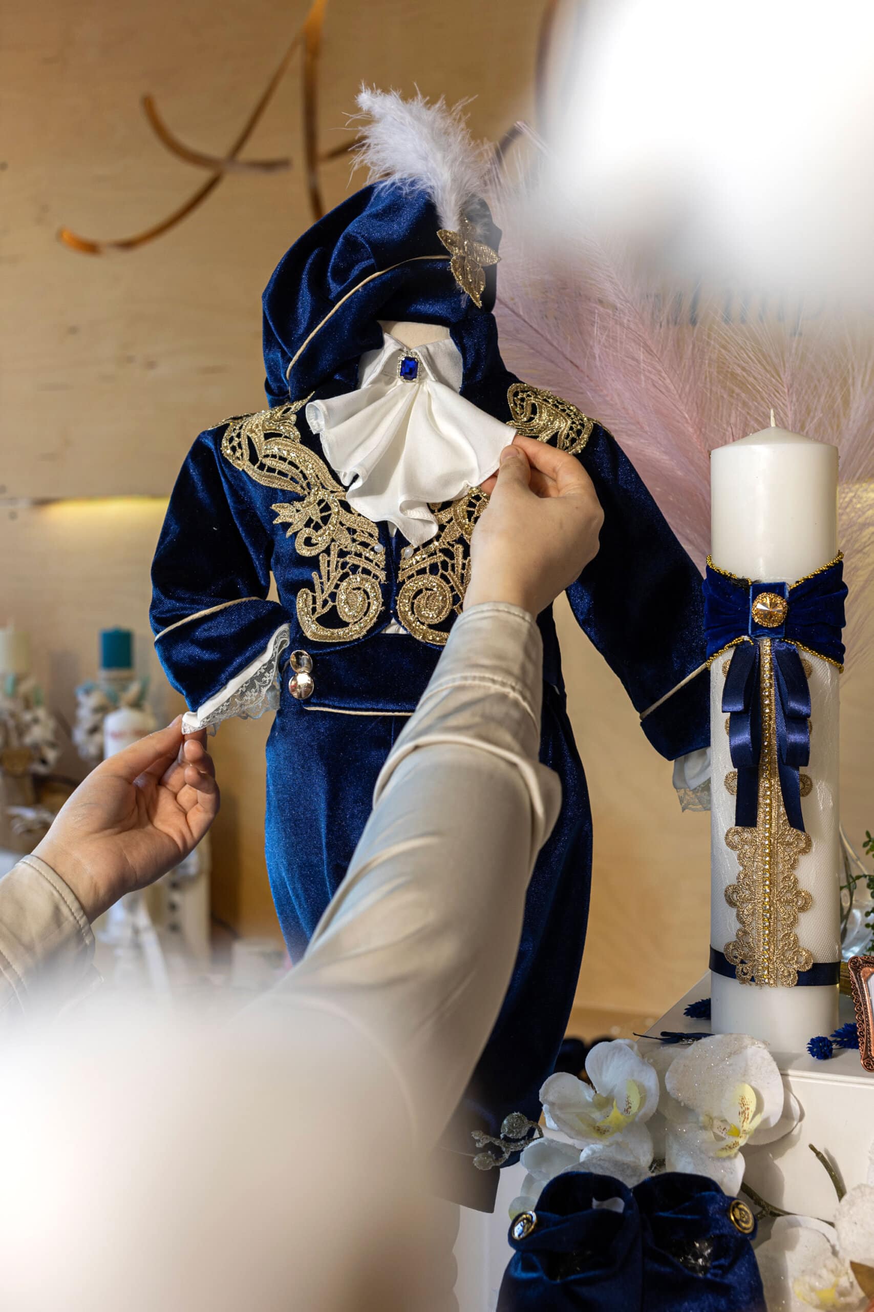 Set complet botez (trusou) - Roberto - bleumarin 3 Set complet botez (trusou) - Roberto - bleumarin - imagine 3