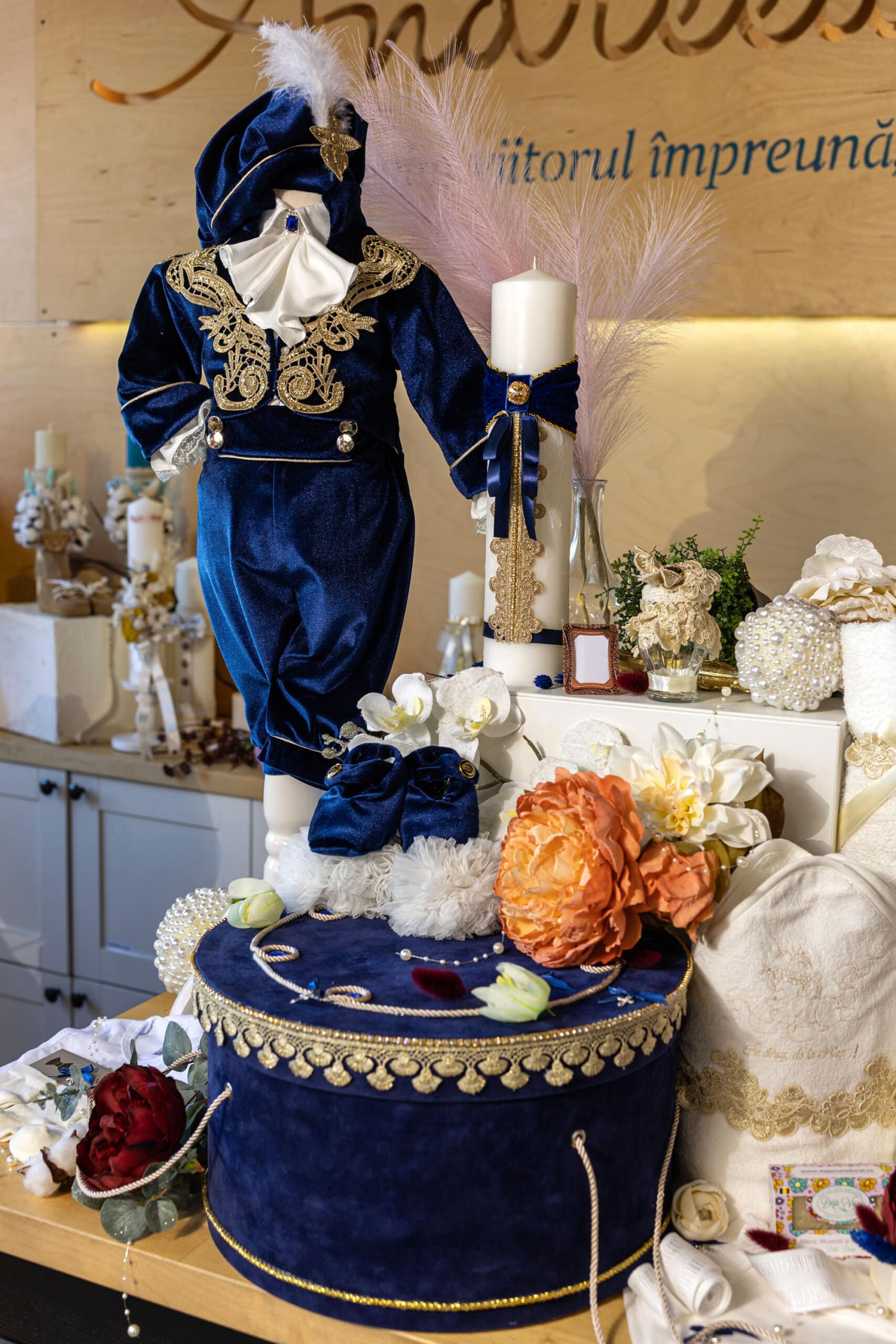 Set complet botez (trusou) - Roberto - bleumarin 4 Set complet botez (trusou) - Roberto - bleumarin - imagine 4