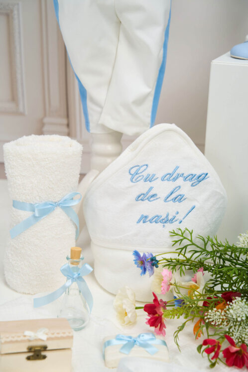 Set complet botez (trusou) - Enzo - bleu - imagine 7