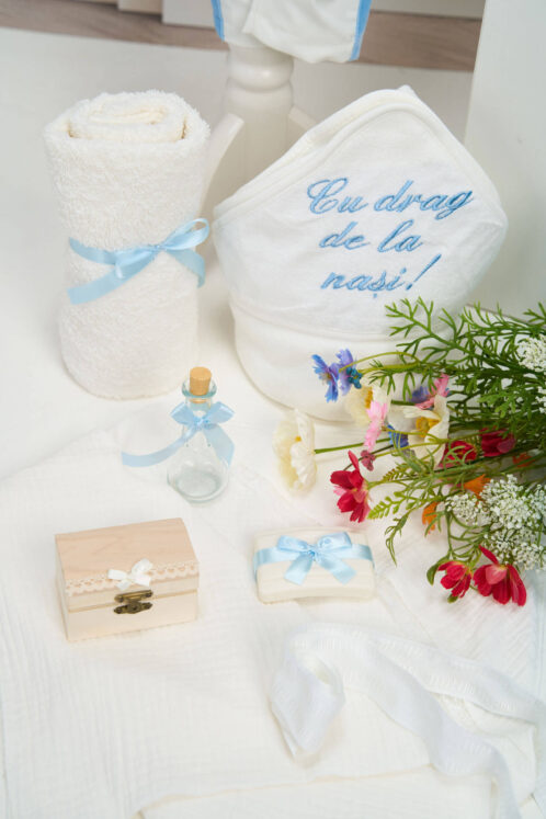 Set complet botez (trusou) - Enzo - bleu - imagine 4