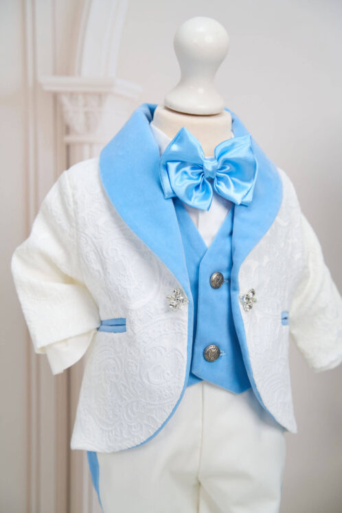 Set complet botez (trusou) - Enzo - bleu - imagine 3