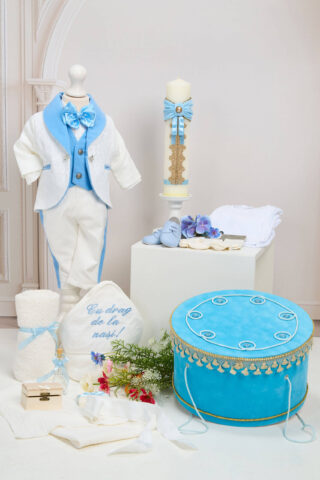 Set complet botez (trusou) - Enzo - bleu