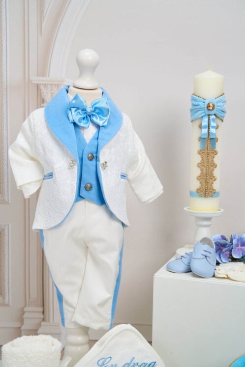 Set complet botez (trusou) - Enzo - bleu - imagine 2