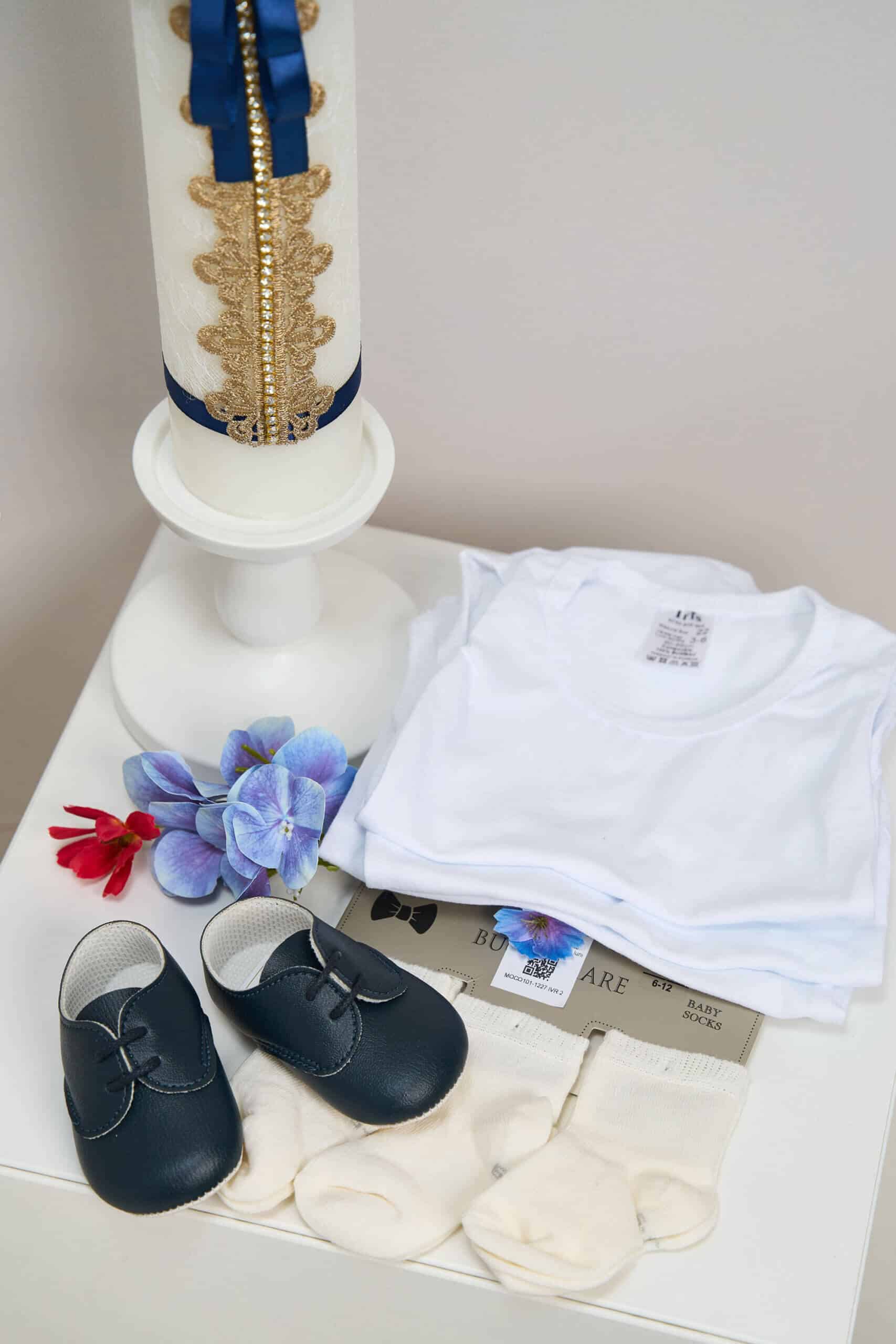 Set complet botez (trusou) - Enzo - bleumarin 4 Set complet botez (trusou) - Enzo - bleumarin - imagine 4